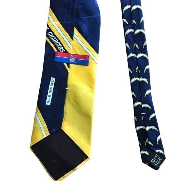 NFL San Diego Los Angeles Chargers Helmet Necktie 1996 100% Silk Made In USA - Picture 3 of 4